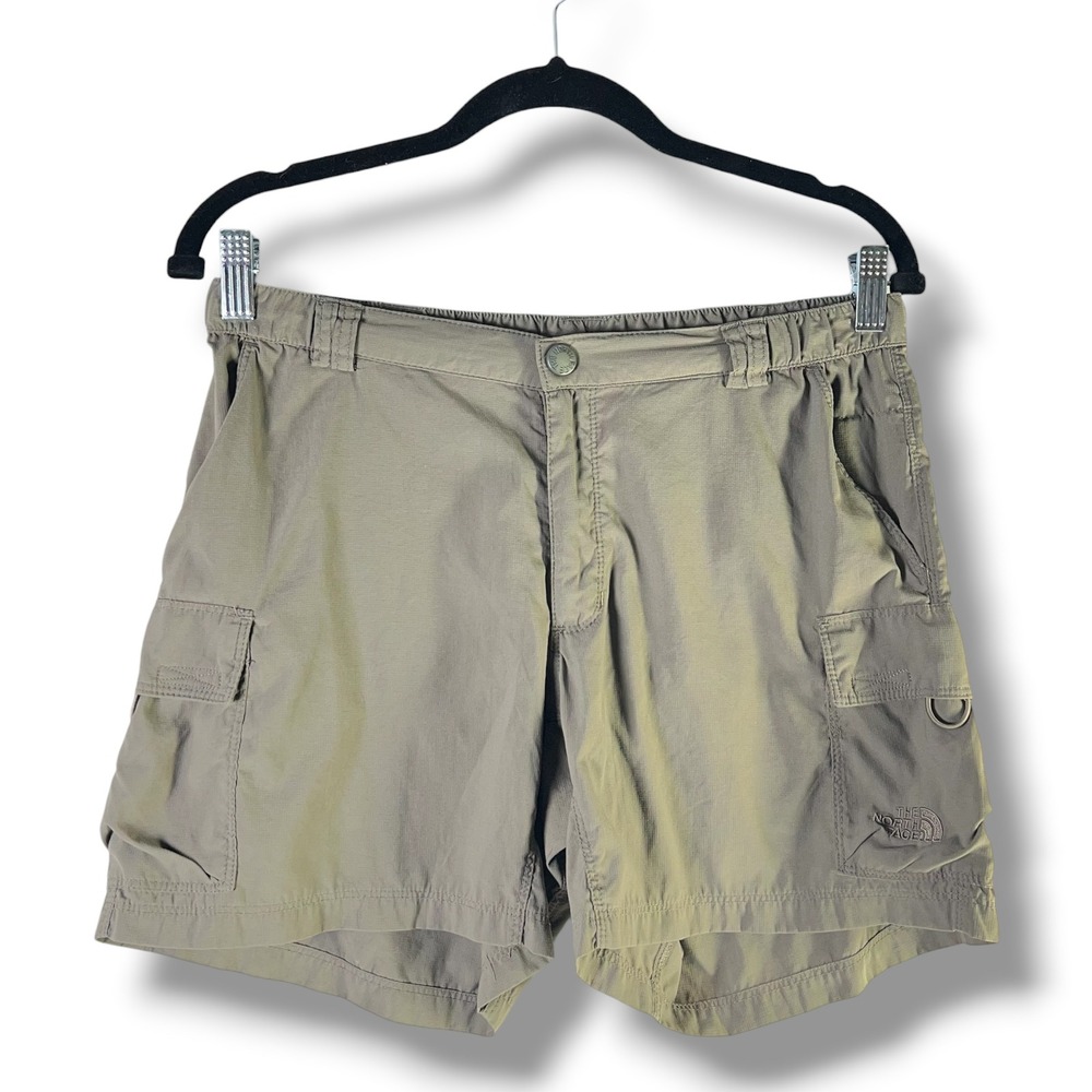 The North Face Womens Sz‎ 6 Cargo Shorts Green Ripstop Hiking Gorpcore Utility